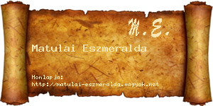 Matulai Eszmeralda névjegykártya